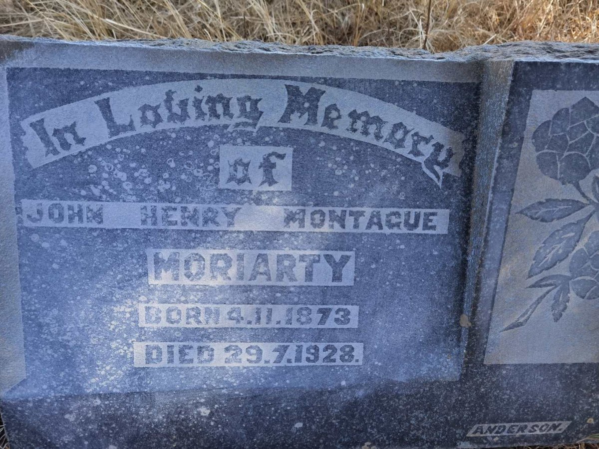 MORIARTY John Henry Montague 1873-1928