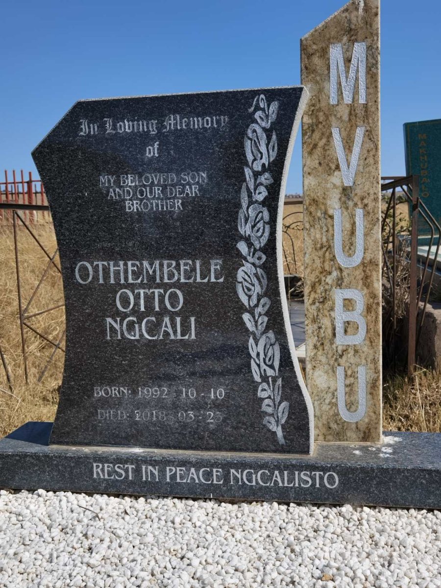 MVUBU Othembele Otto Ngcali 1992-2018
