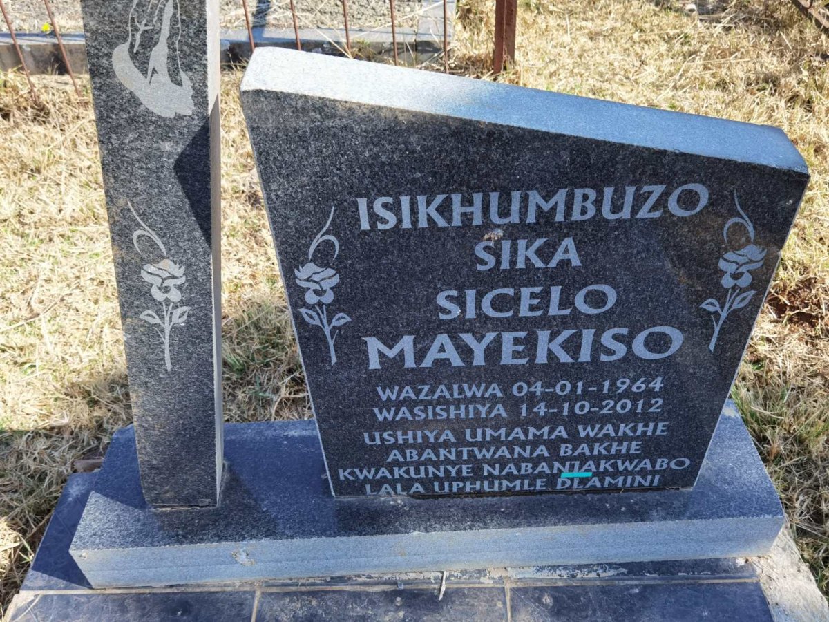 MAYEKISO Isikhumbuzo Sika Sicelo 1964-2012