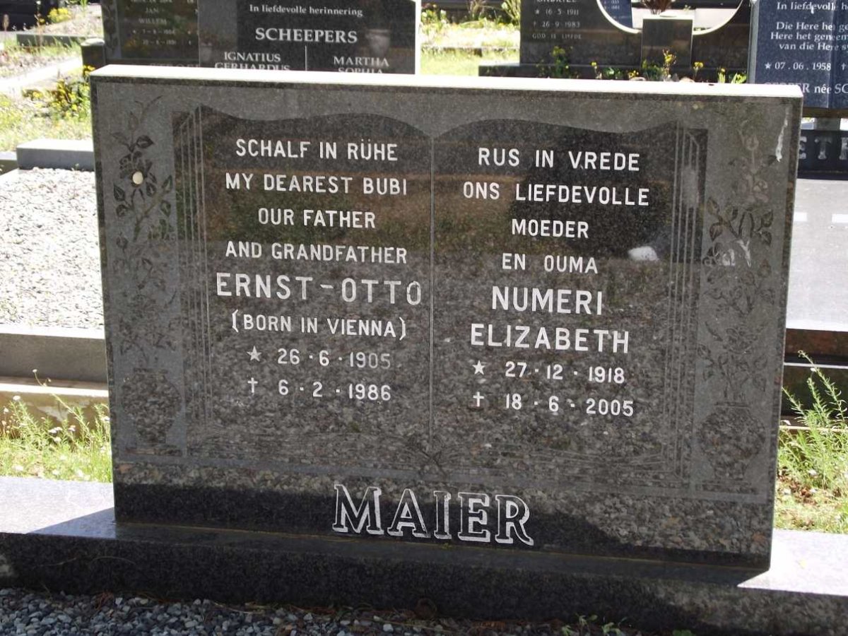 MAIER Ernst-Otto 1905-1986 &amp; Numeri Elizabeth 1918-2005