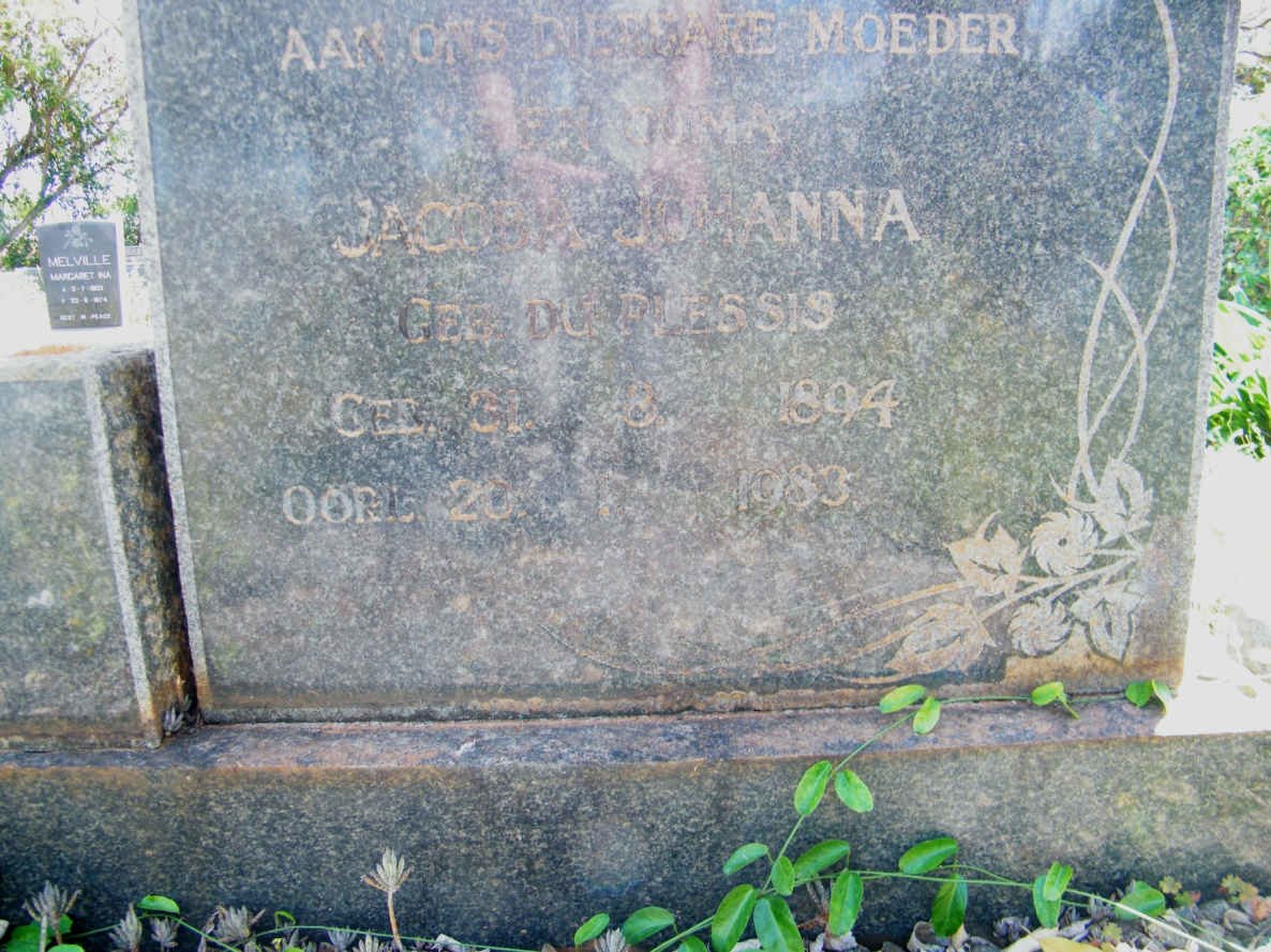 DOUBELL Jacoba Johanna nee DU PLESSIS 1894-1983