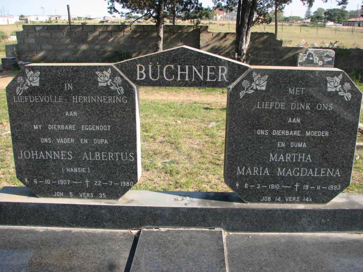 BÜCHNER Johannes Albertus 1907-1980 &amp; Martha Maria Magdalena 1910-1993