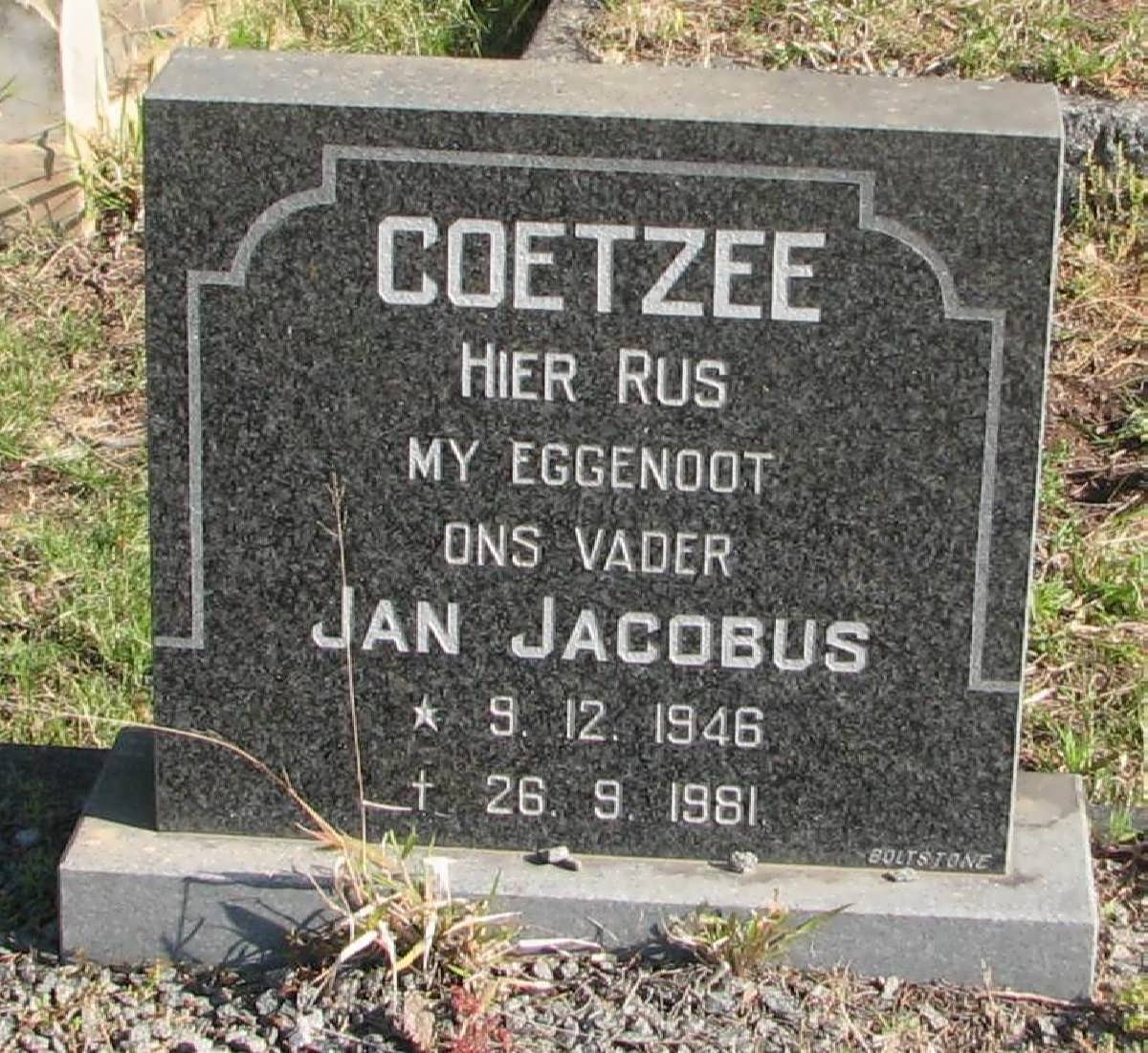 COETZEE Jan Jacobus 1946-1981