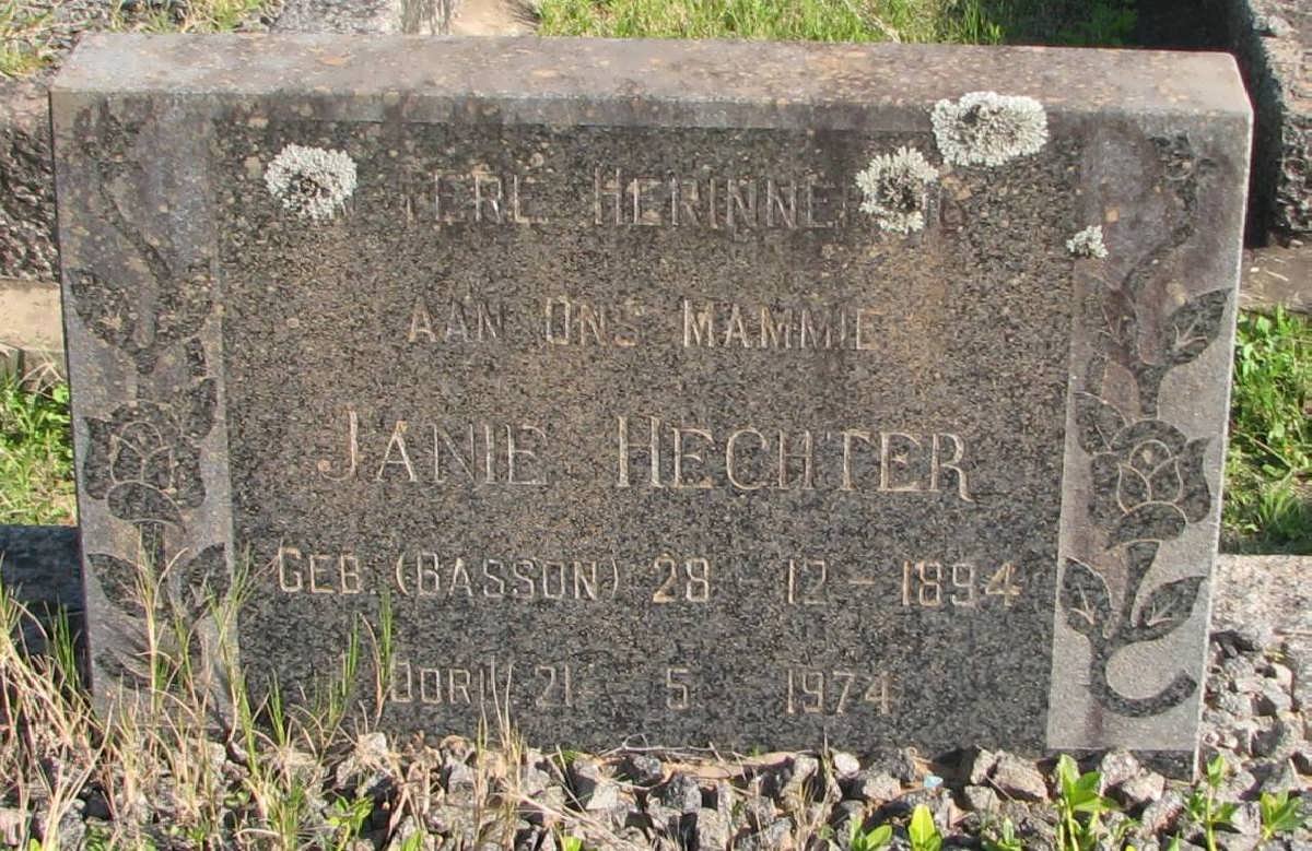 HECHTER Janie nee BASSON 1894-1974