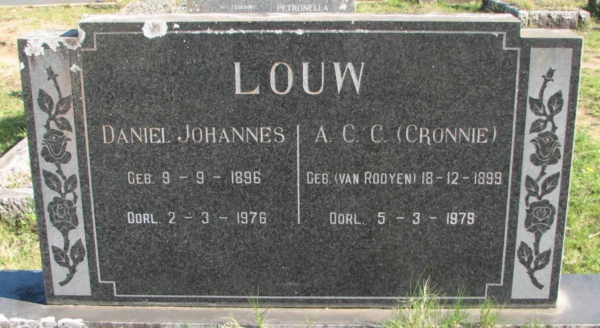LOUW Daniel Johannes 1896-1976 &amp; A.C.C. VAN ROOYEN 1899-1979