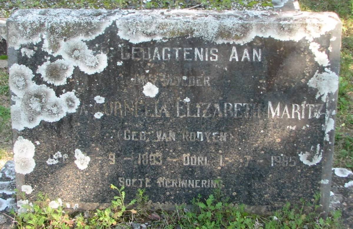 MARITZ ? Cornelia Elizabeth nee VAN ROOYEN 1893-1965