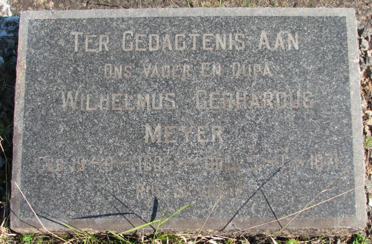 MEYER Wilhelmus Gerhardus 18?5-1971