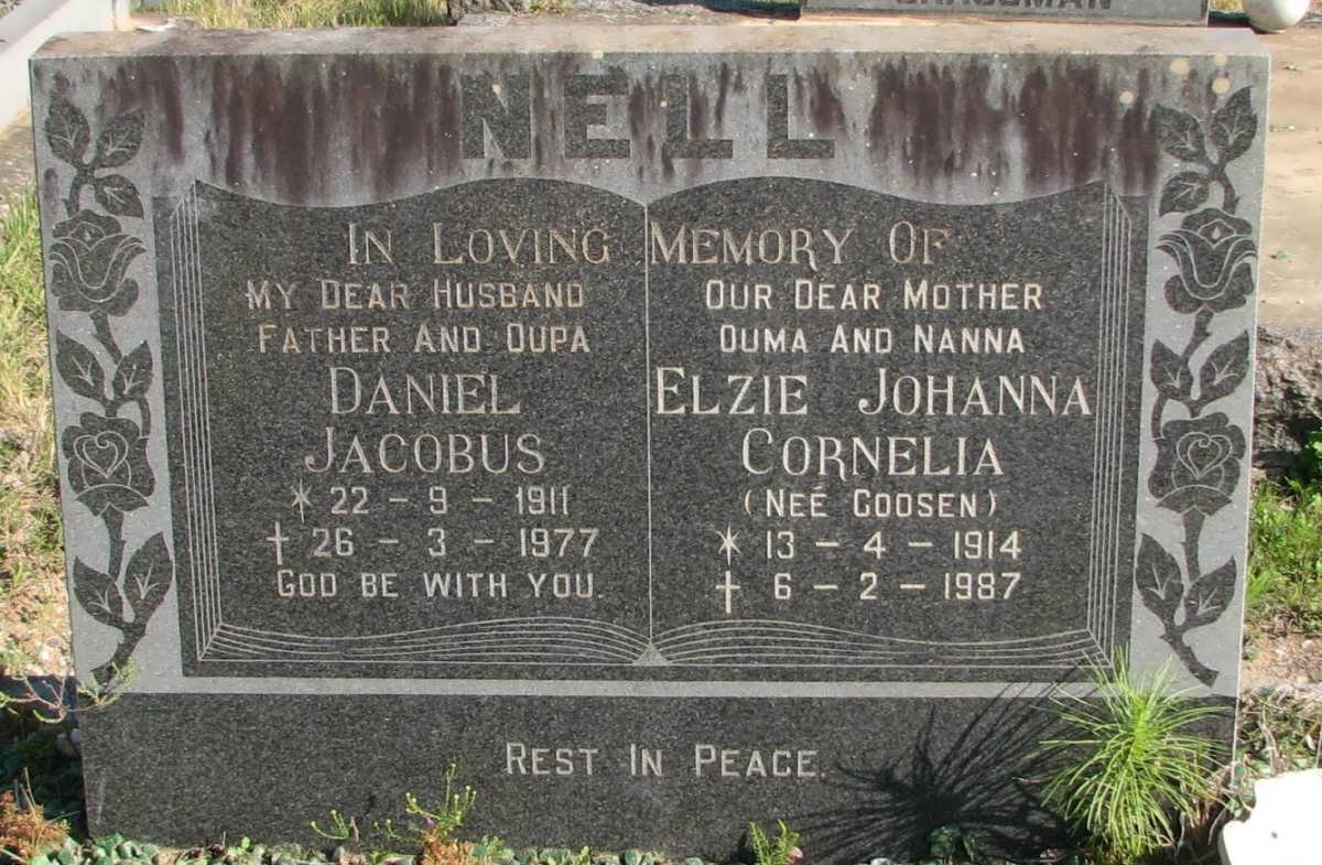 NELL Daniel Jacobus 1911-1977 &amp; Elzie Johanna Cornelia GOOSEN 1914-1987