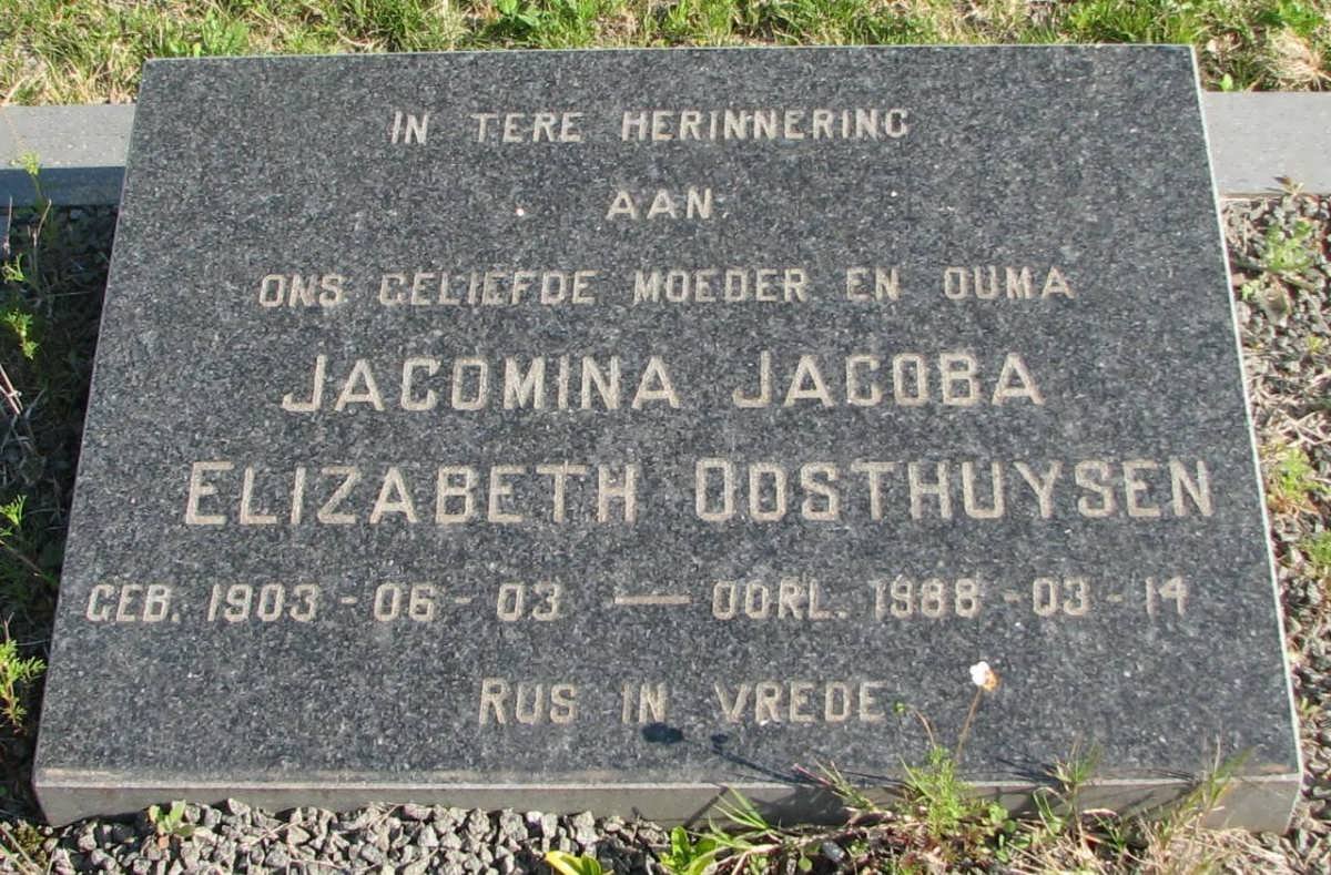 OOSTHUYSEN Jacomina Jacoba Elizabeth 1903-1988