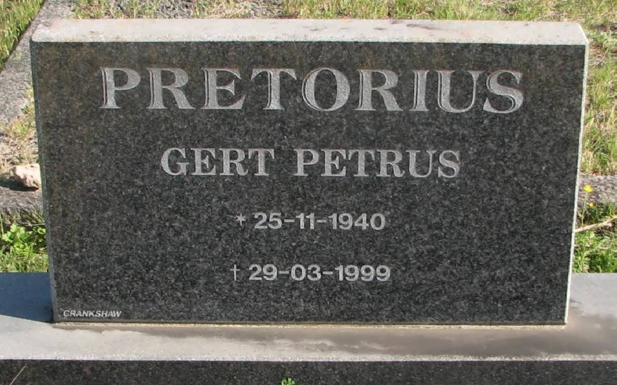 PRETORIUS Gert Petrus 1940-1999