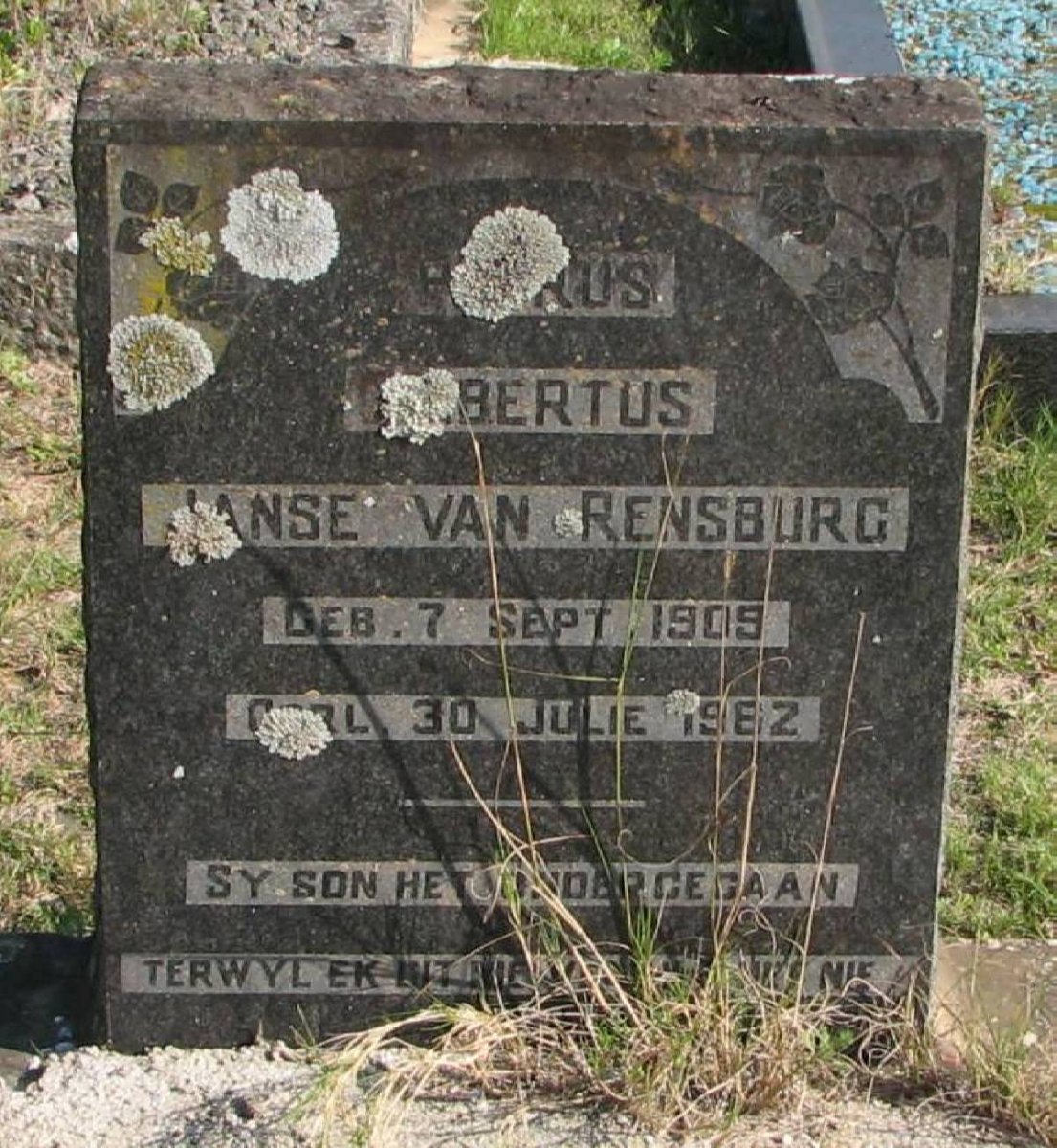 RENSBURG Petrus Gysbertus, Janse van 1909-1962