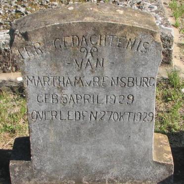 RENSBURG Martha M., v. 1929-1929