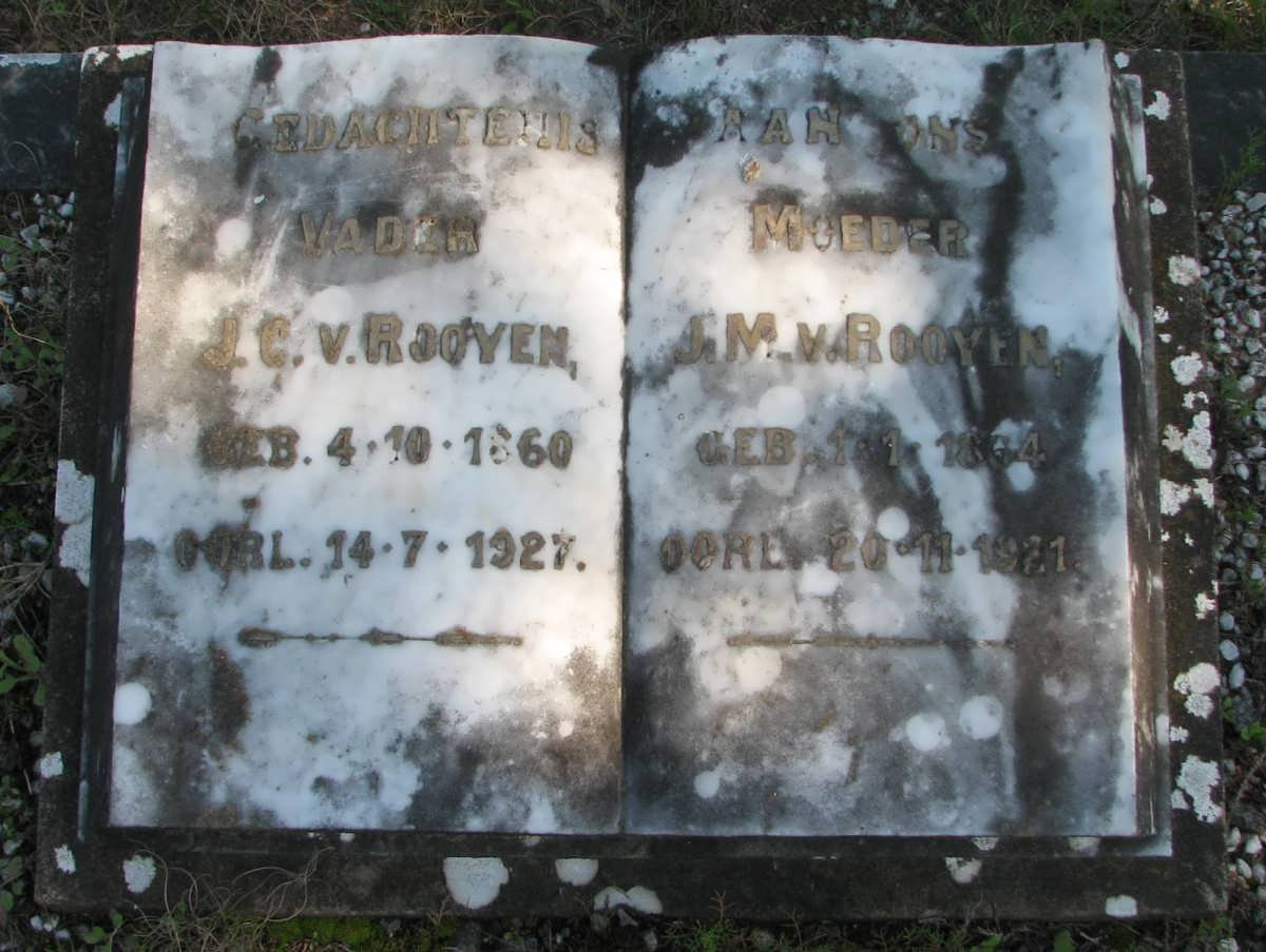 ROOYEN J.C., v. 1860-1927 &amp; J.M. 1864-1921
