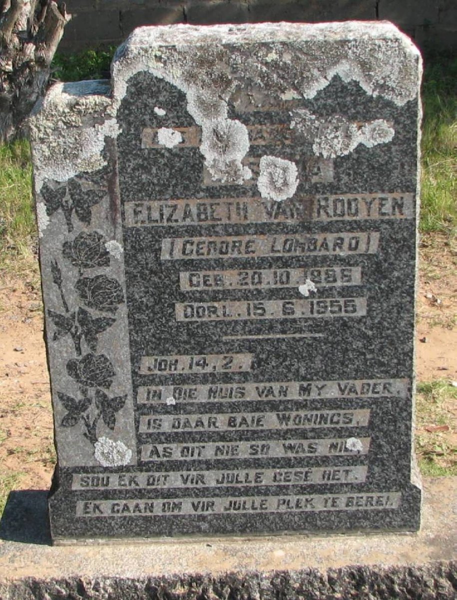 ROOYEN Elizabeth, van nee LOMBARD 1886-1955