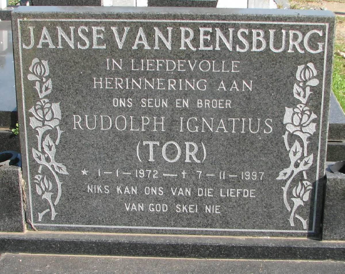 RENSBURG Rudolph Ignatius, Janse van 1972-1997