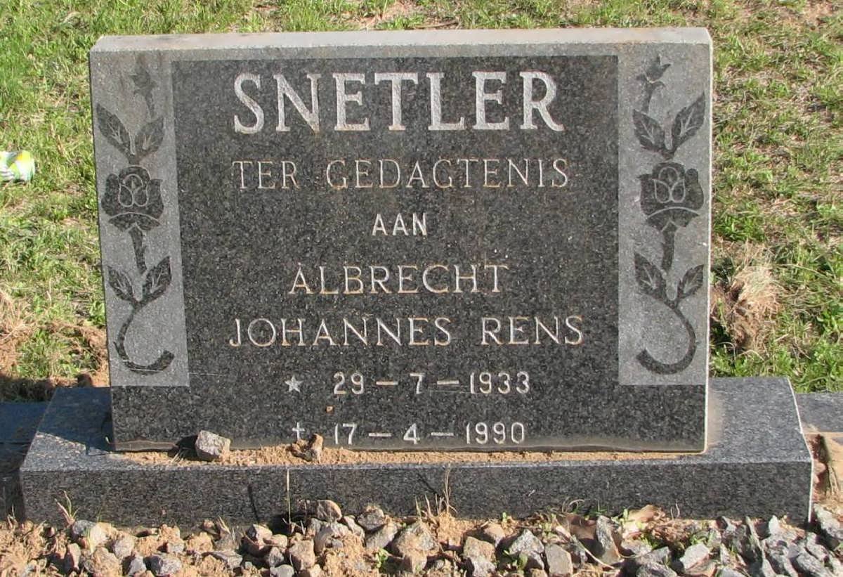 SNETLER Albrecht Johannes Rens 1933-1990
