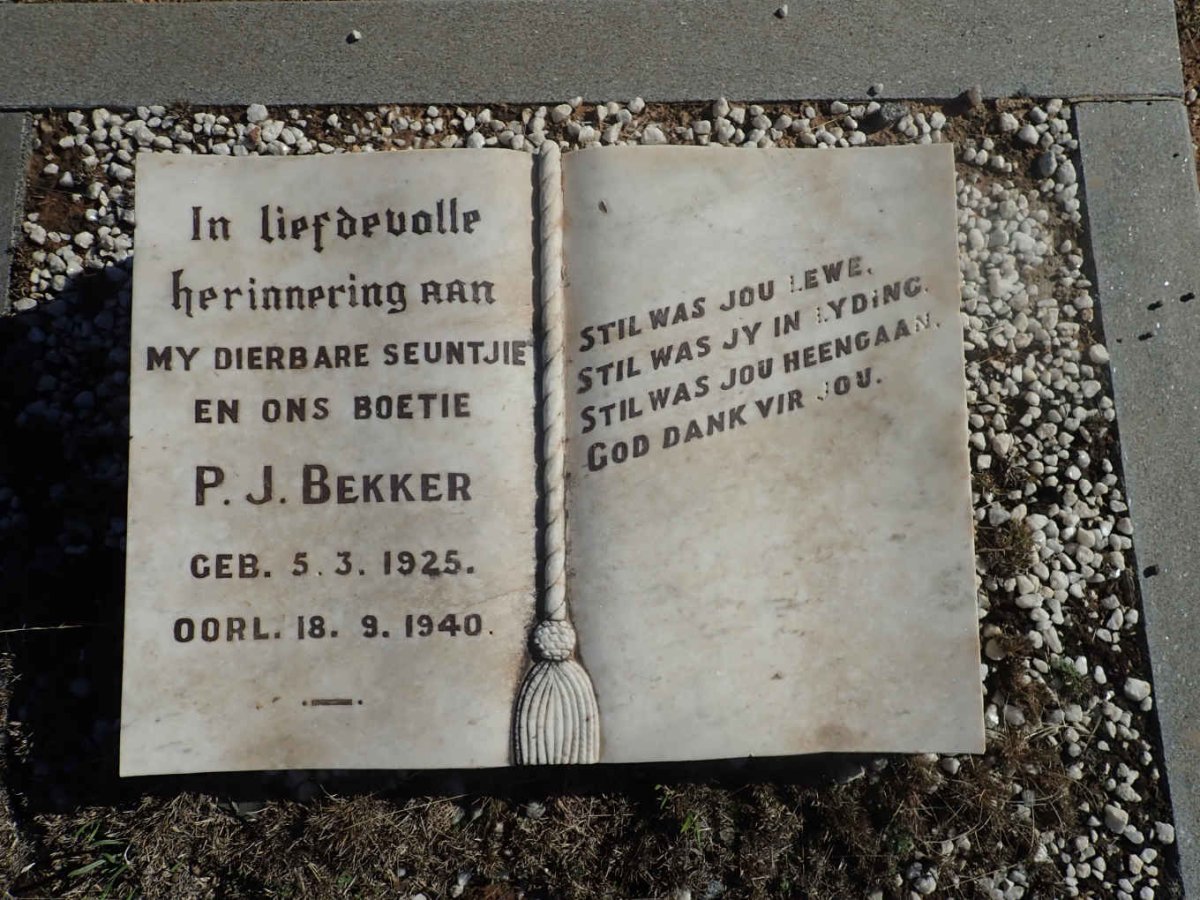 BEKKER P.J. 1925-1940