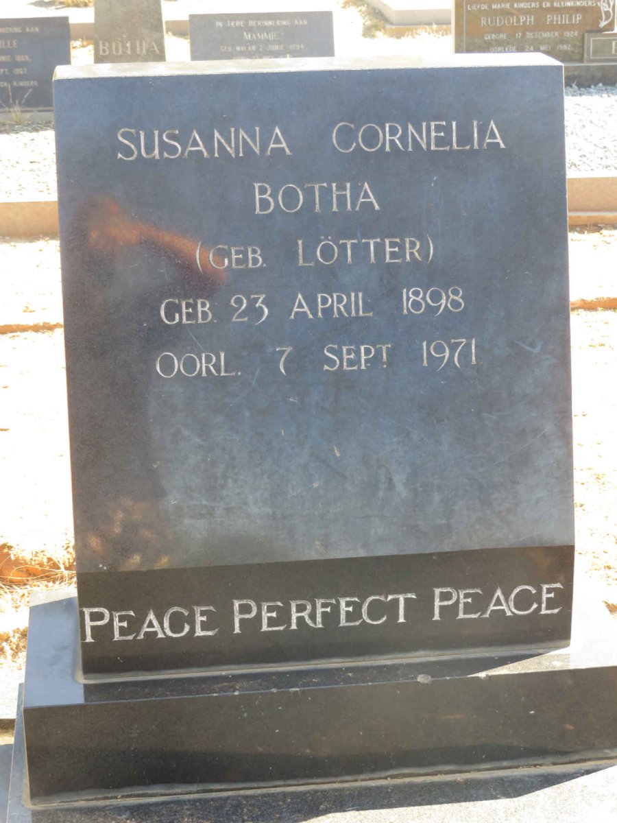 BOTHA Susanna Cornelia nee LOTTER 1898-1971
