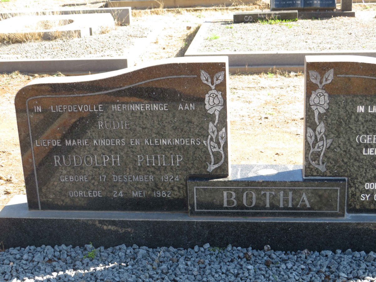 BOTHA Rudolph Philip 1924-1982 &amp; Marie VAN DER VYVER 1929-2021