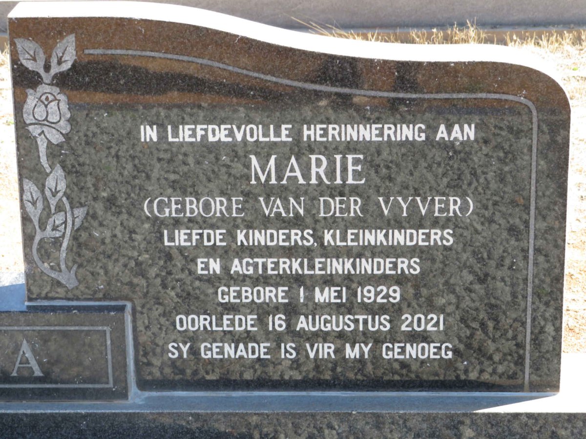 BOTHA Rudolph Philip 1924-1982 &amp; Marie VAN DER VYVER 1929-2021