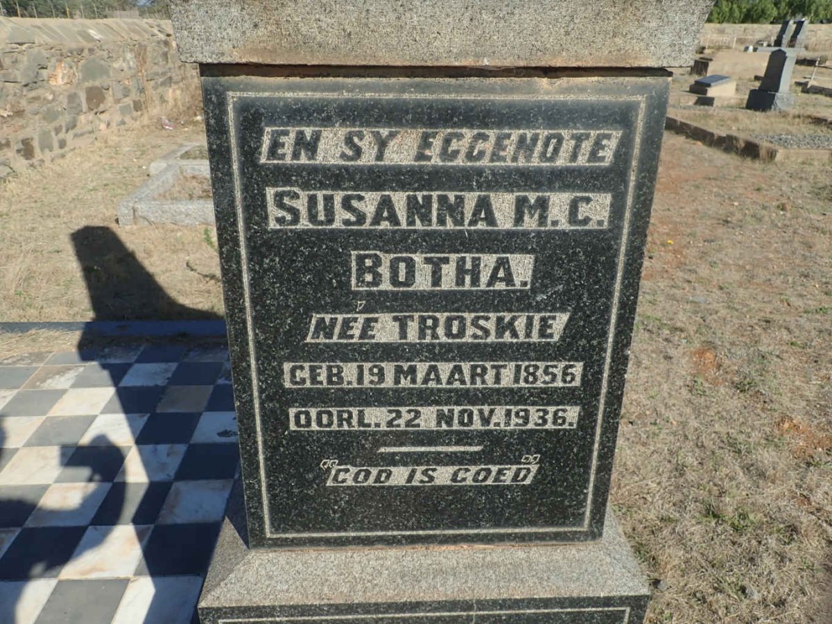 BOTHA Susanna M.C. nee TROSKIE 1856-1936