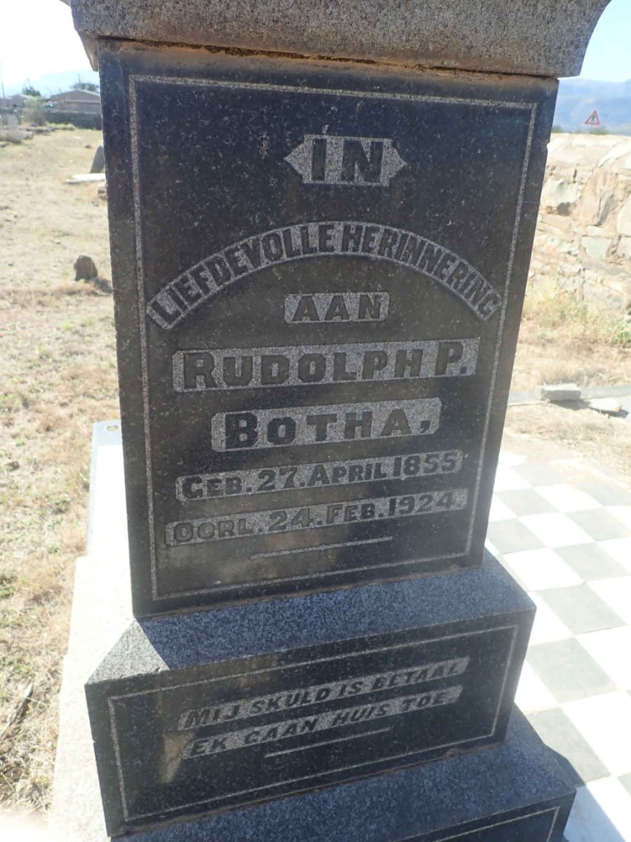 BOTHA Rudolph P. 1855-1924 &amp; Susanna M.C. TROSKIE 1856-1936