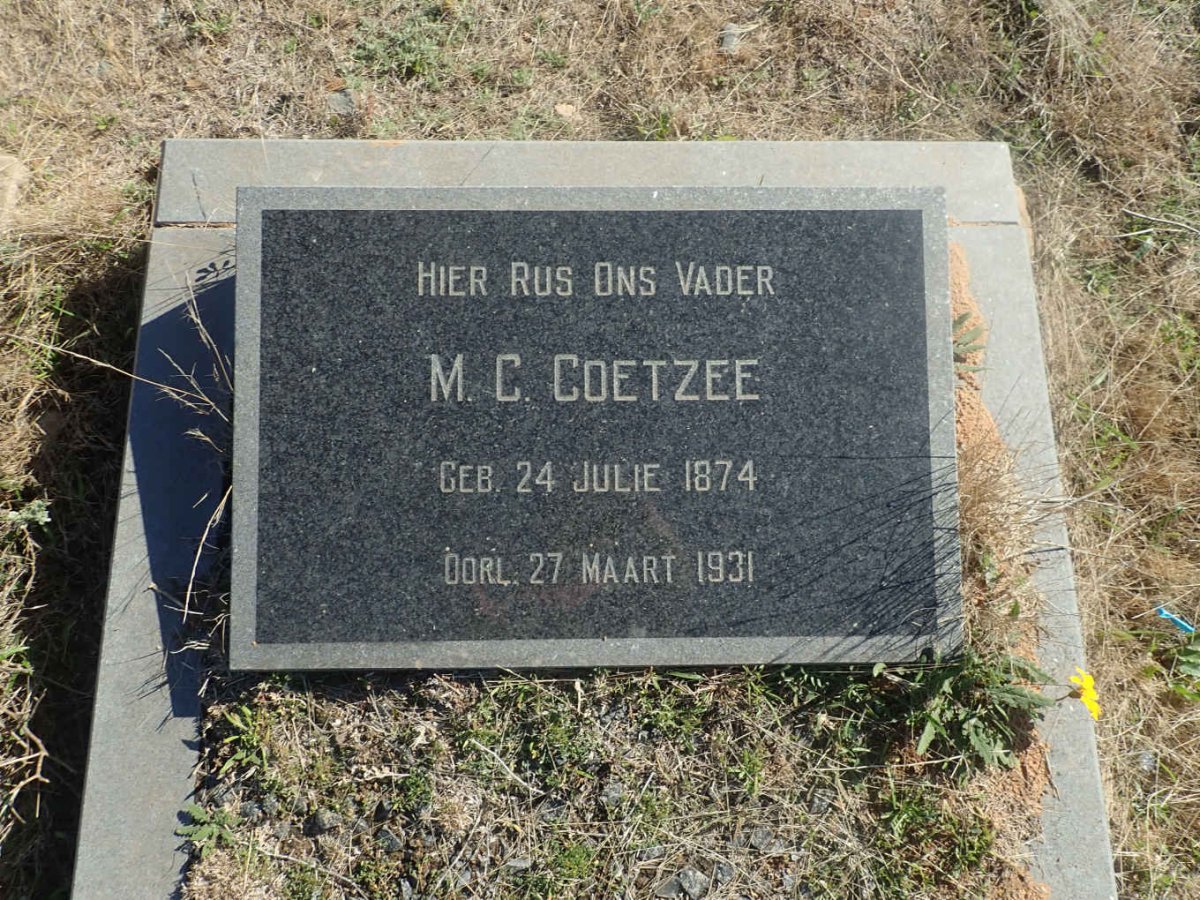 COETZEE M.C. 1874-1931