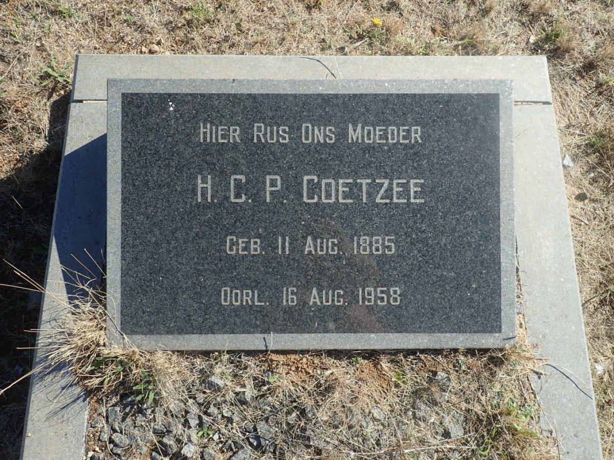 COETZEE H.C.P. 1885-1958