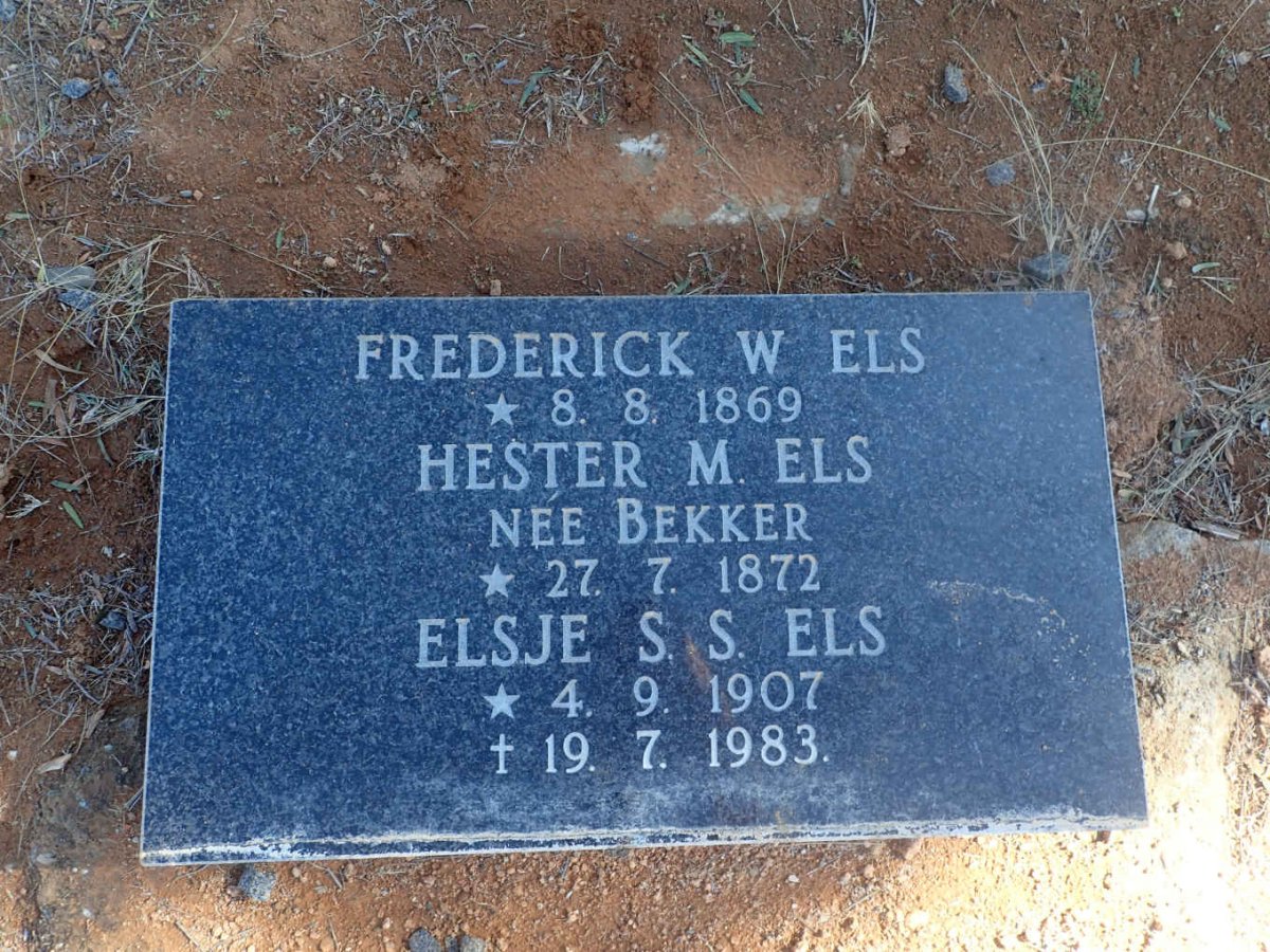 ELS Frederick W. 1869- &amp; Hester M. BEKKER 1872- :: ELS Elsje S.S. 1907-1983