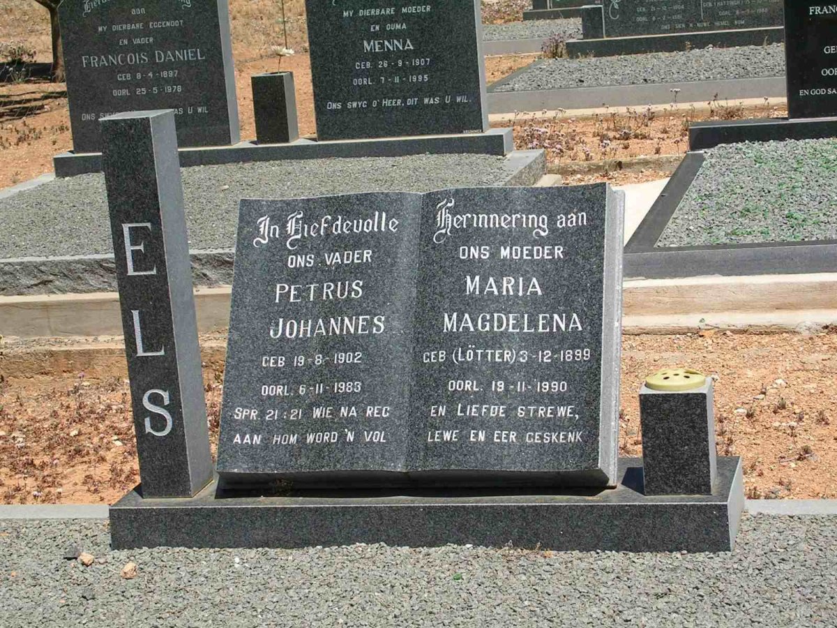 ELS Petrus Johannes 1902-1983 &amp; Maria Magdalena LÖTTER 1899-1990