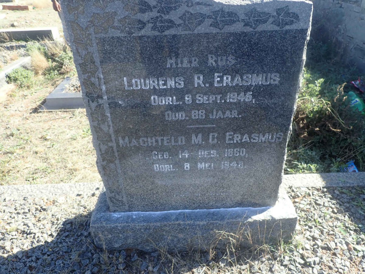 ERASMUS Lourens R. -1945 &amp; Machteld M.C. 1860-1948