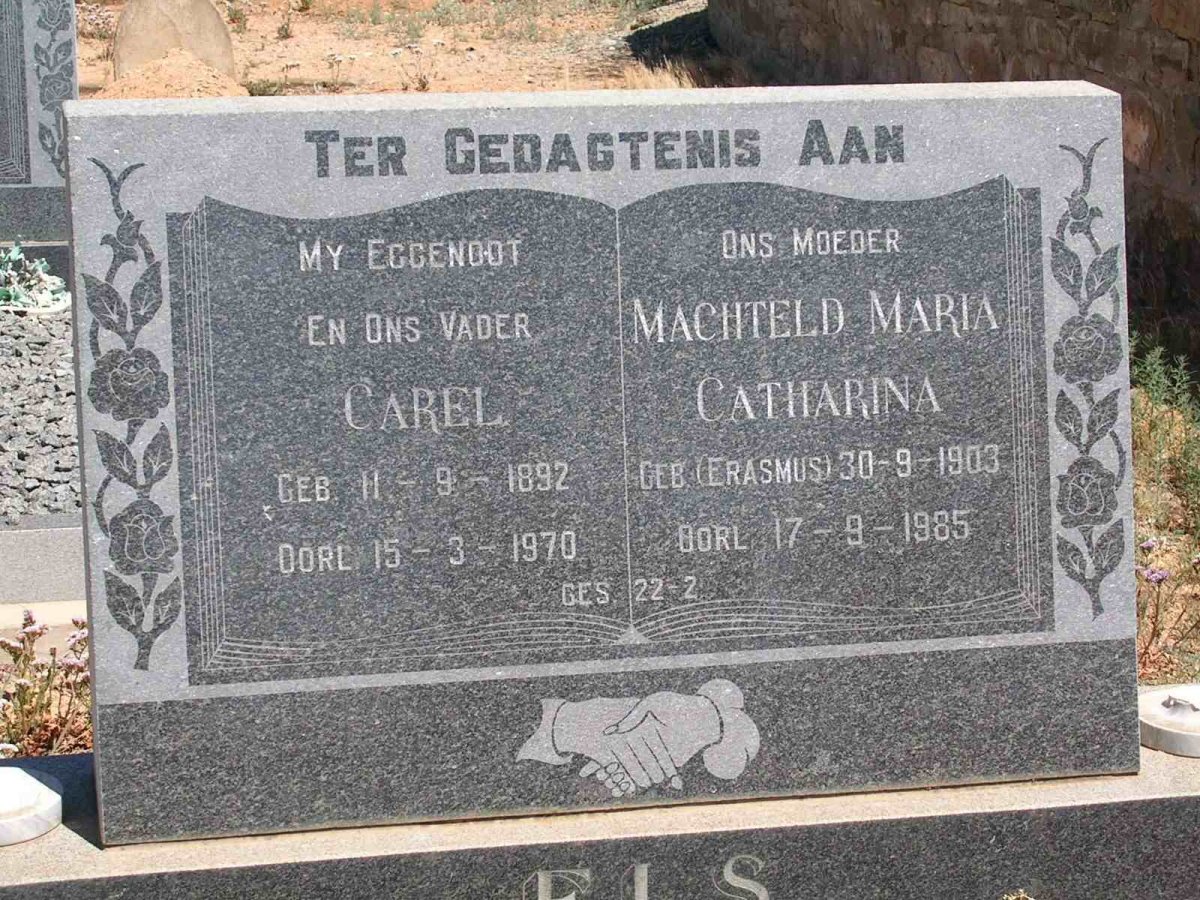ELS Carel 1892-1970 &amp; Machteld Maria Catharina ERASMUS 1903-1985