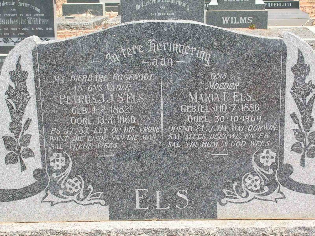ELS Petrus J. J. S. 1882-1960 &amp; Maria E. ELS 1886-1969