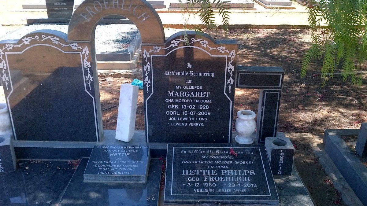 FROEHLICH Margaret 1928-2009 :: Hettie PHILPS nee FROELICH 1960-2013