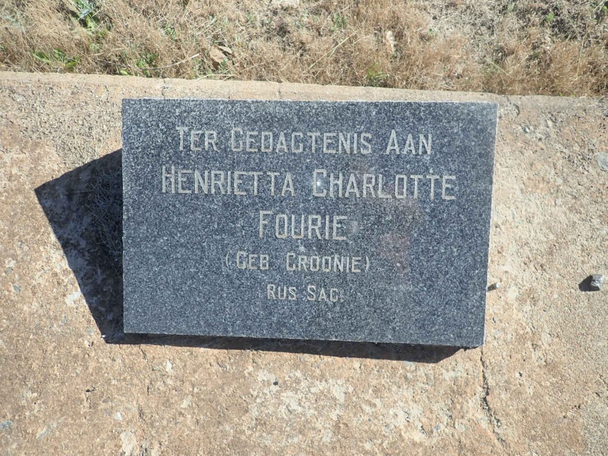 FOURIE Henrietta Charlotte nee CROONIE