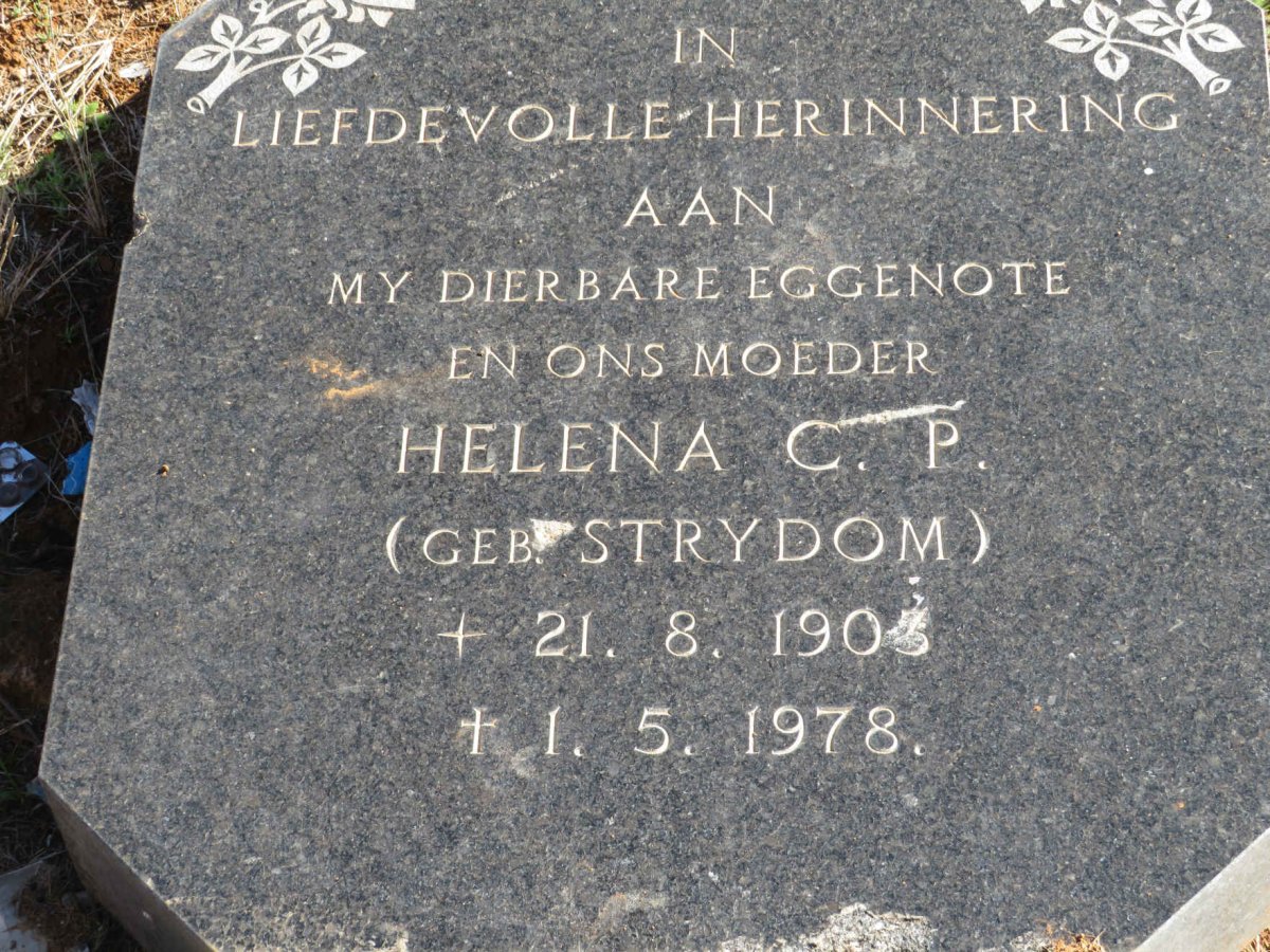 FOURIE Daniel S. 1897-1985 &amp; Helena C.P. STRYDOM 1903-1978