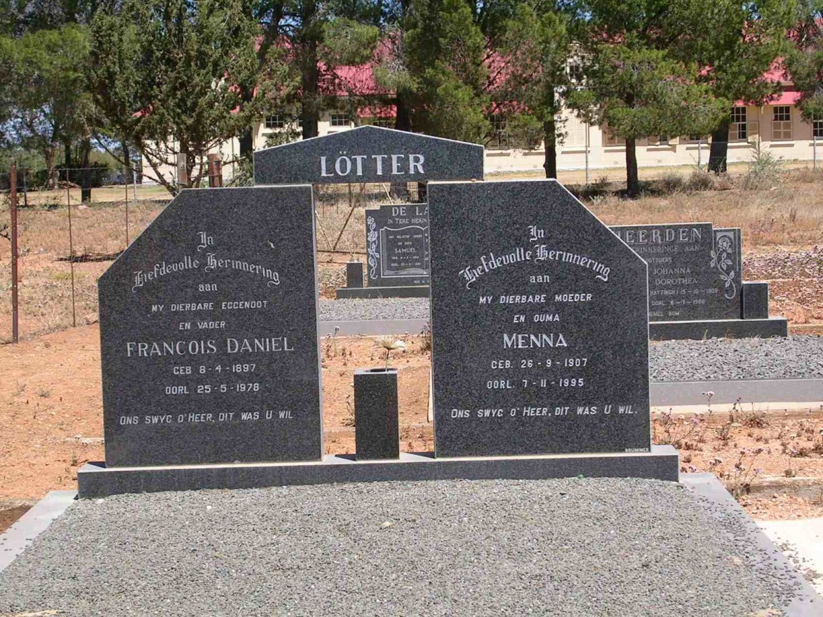 LÖTTER Francois Daniel 1897-1978 &amp; Menna 1907-1995
