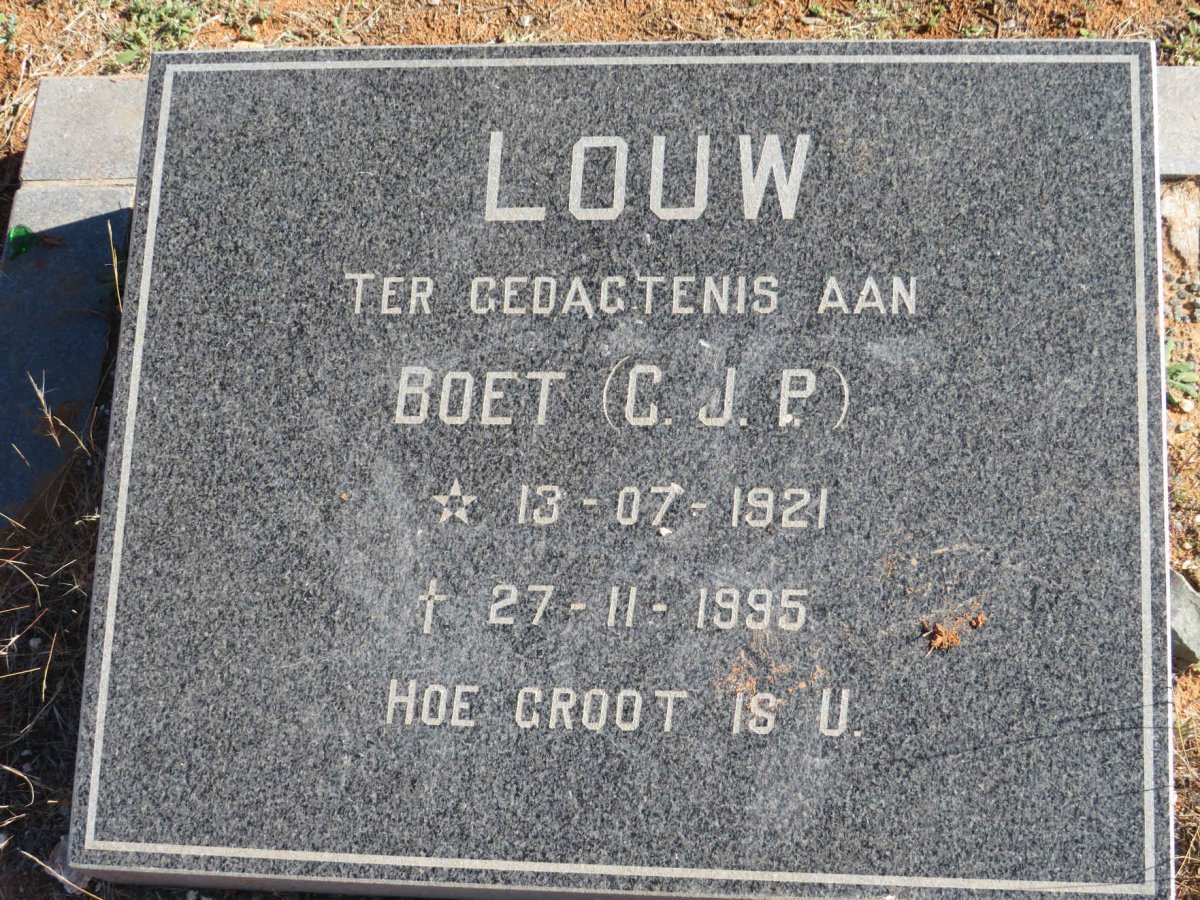 LOUW C.P.J. 1921-1995