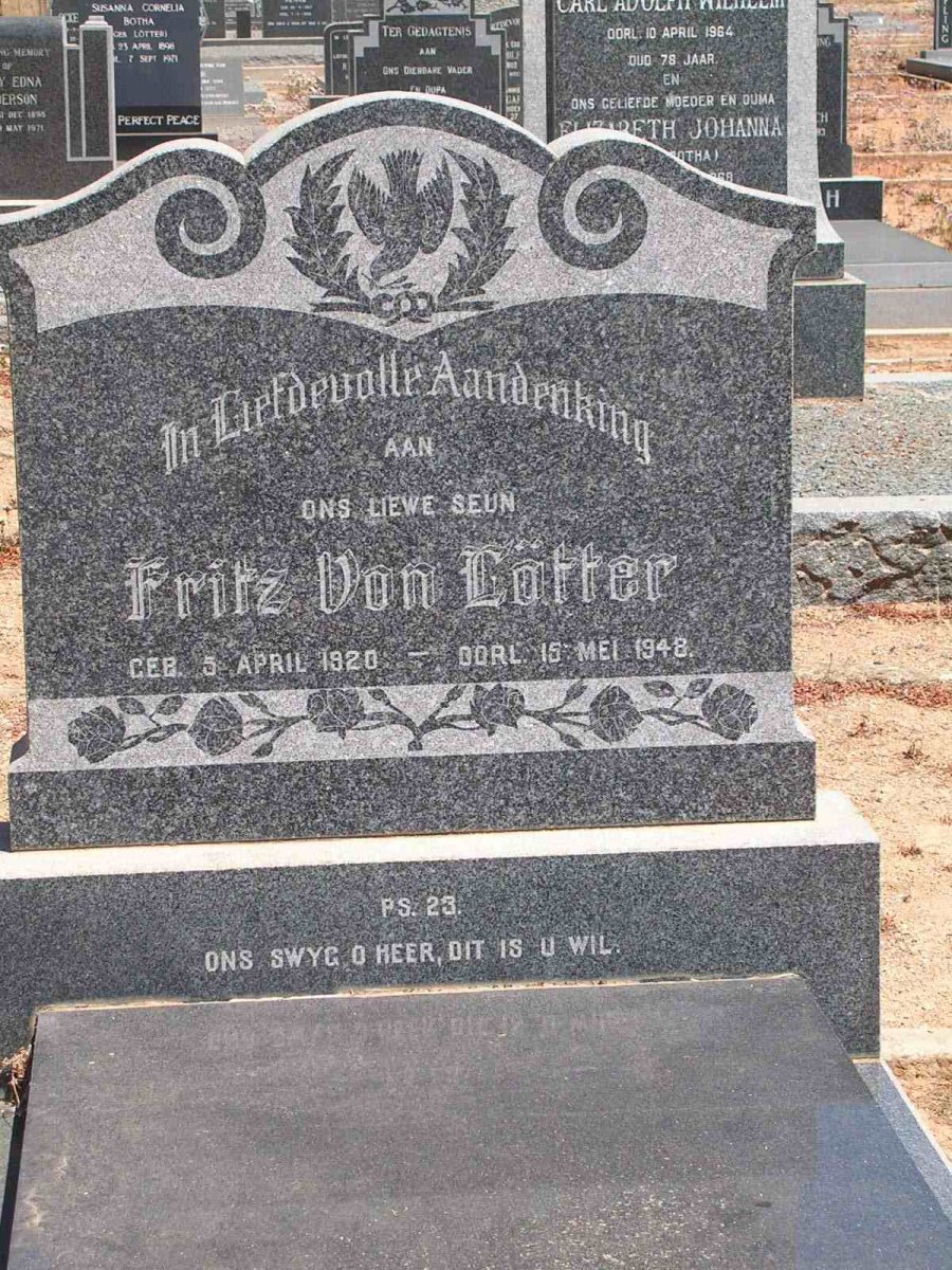 LÖTTER Fritz, von 1920-1948