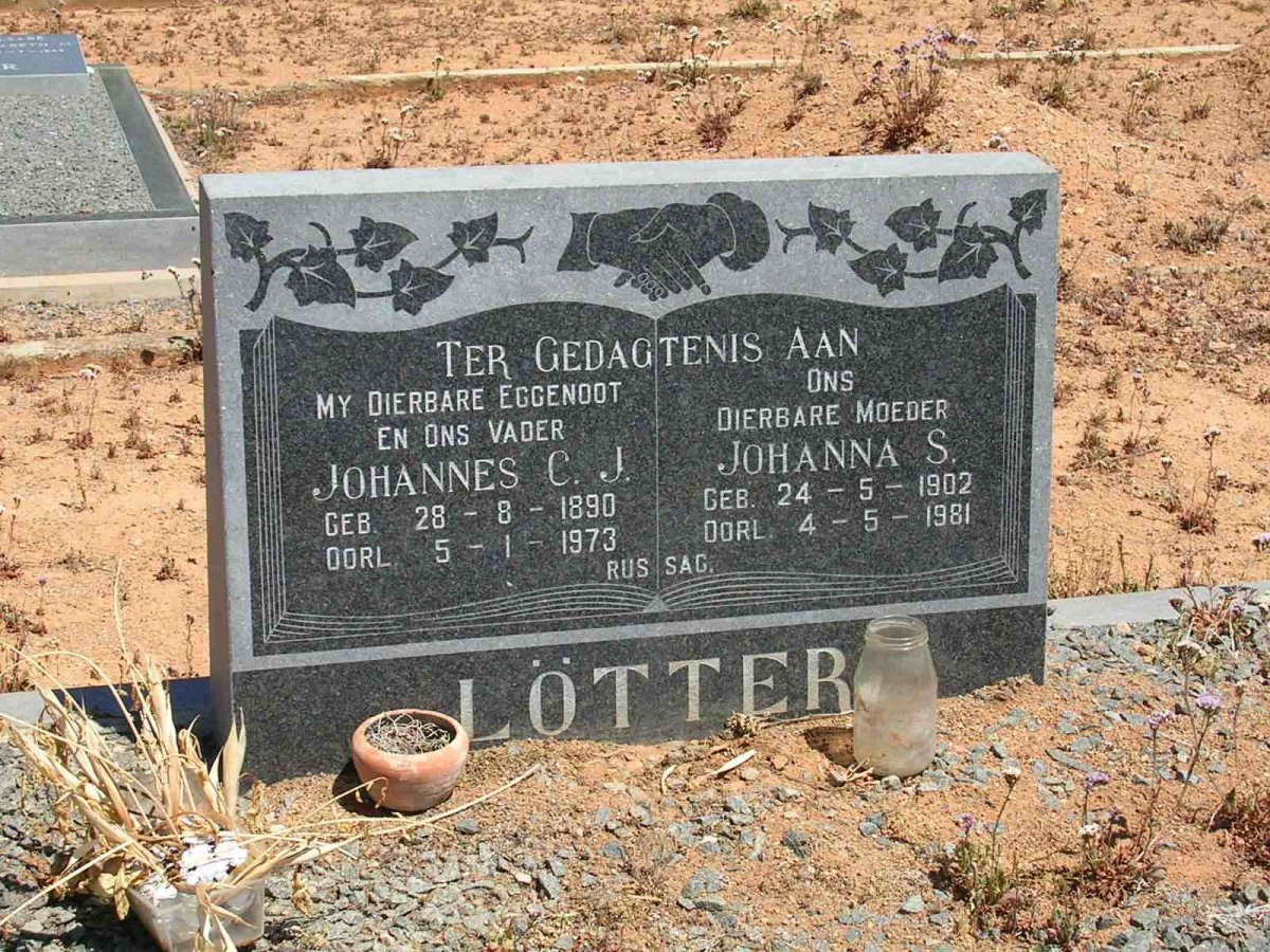 LÖTTER Johannes C.J. 1890-1973 &amp; Johanna S. 1902-1981
