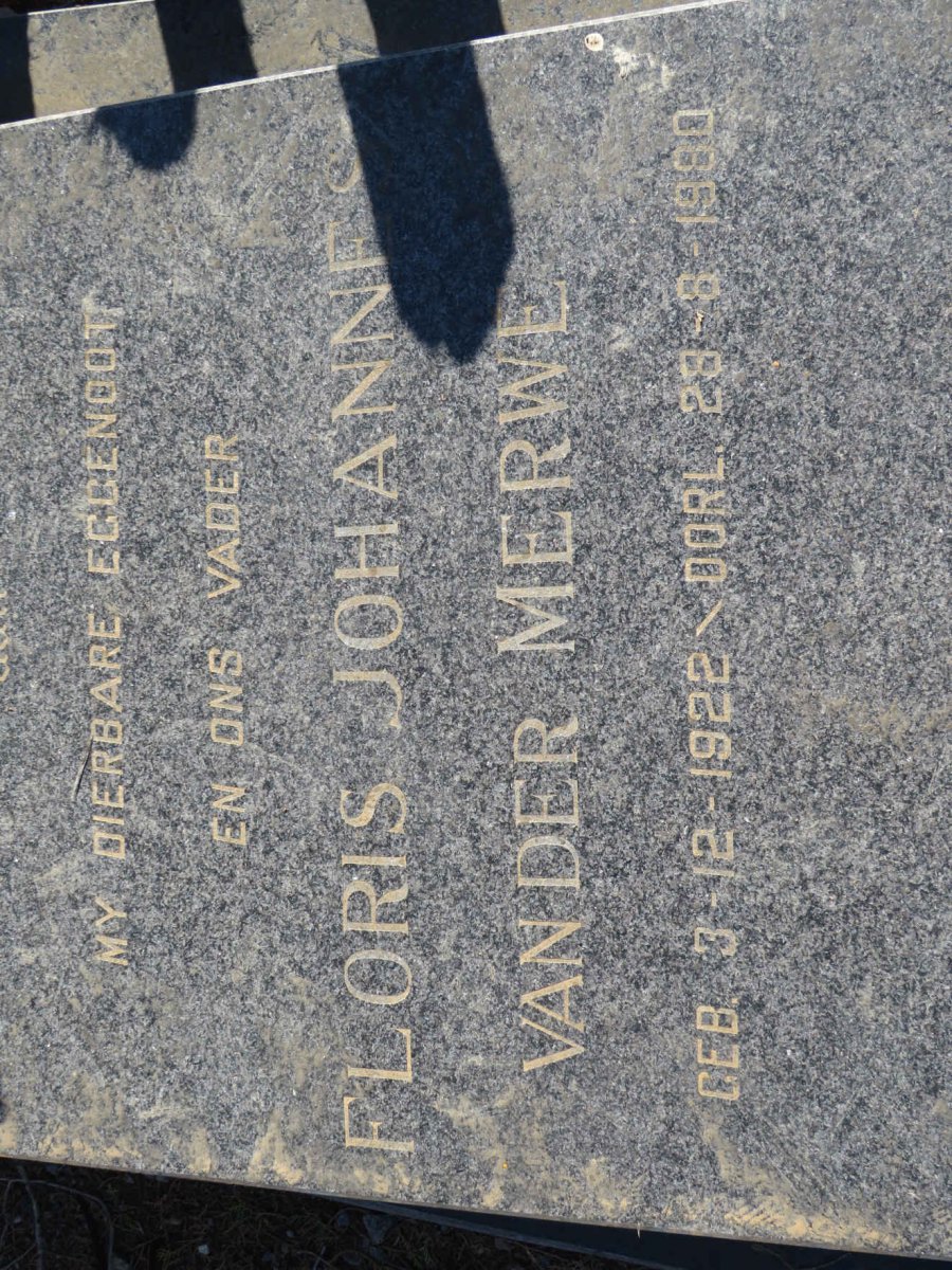 MERWE Floris Johannes, van der 1922-1980