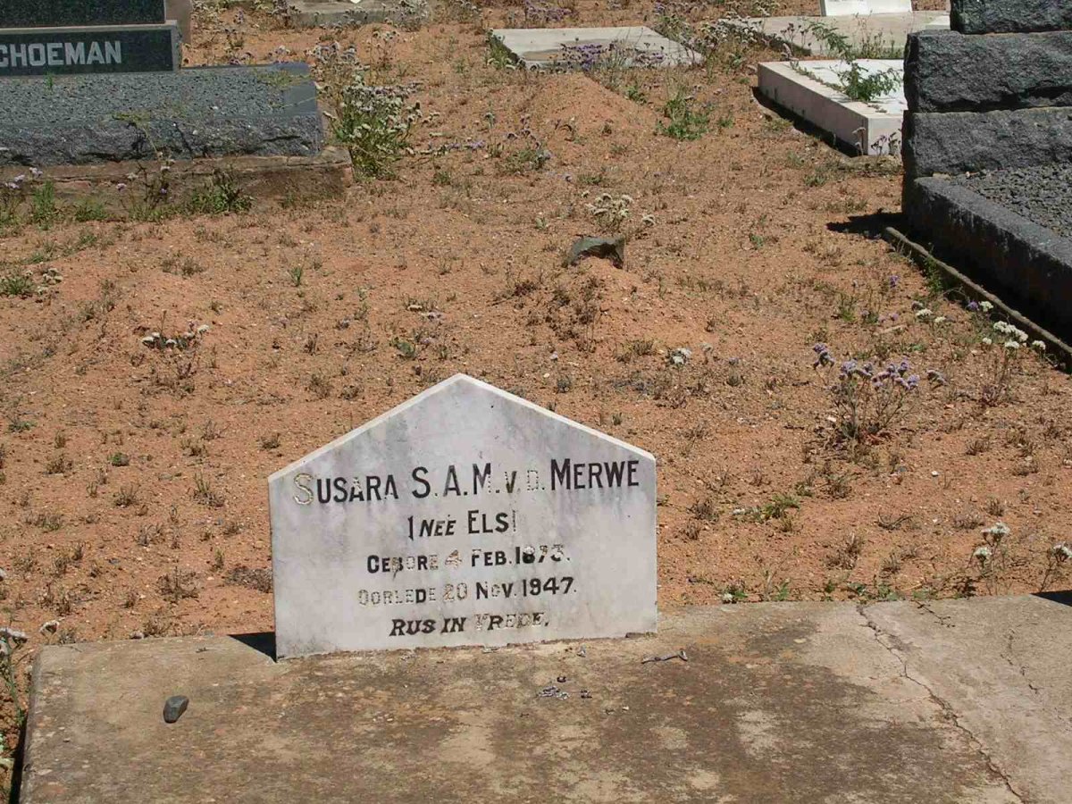 MERWE Susara S.A.M., v.d. nee ELS 1873-1947