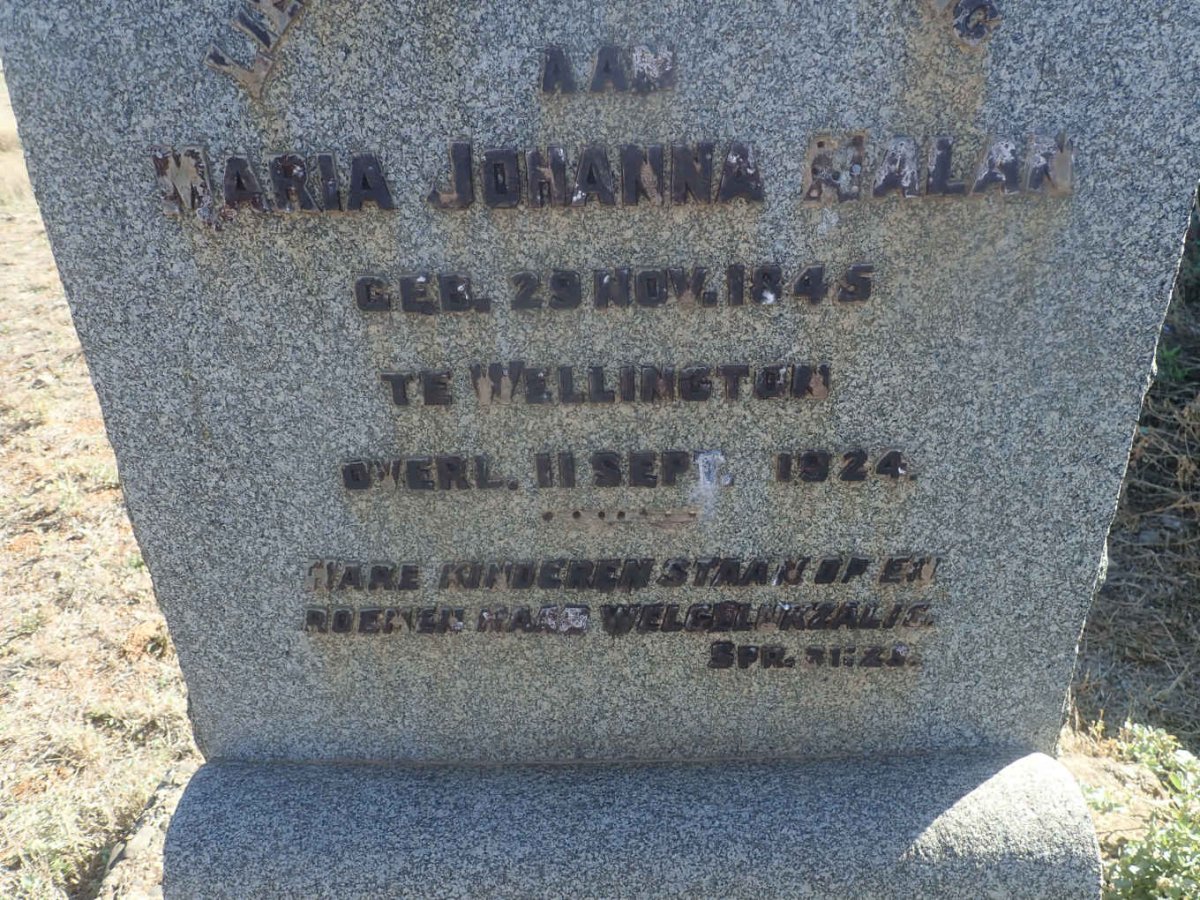 MALAN Maria Johanna 1845-1924