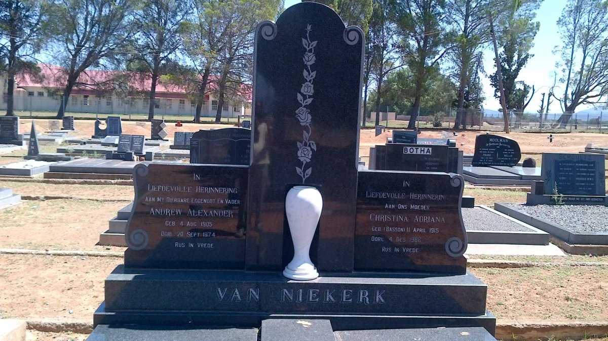 NIEKERK Andrew Alexander, van 1905-1974 &amp; Christina Adriana BASSON 1915-1986