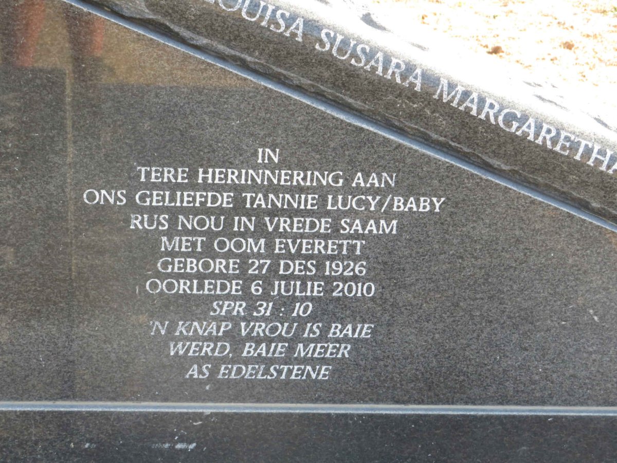 NIEKERK Everett, van 1929-2004 &amp; Louisa Susara Margaretha 1926-2010