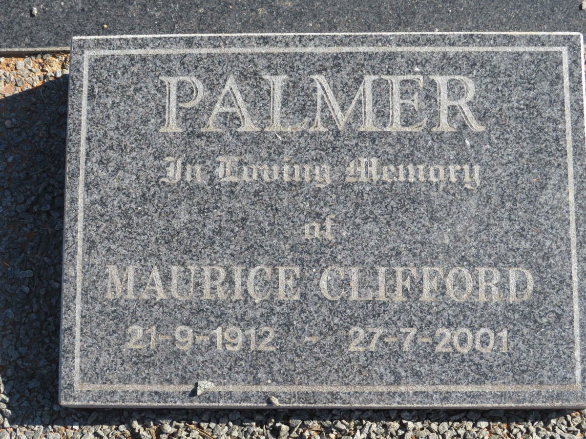 PALMER Maurice Clifford 1912-2001 &amp; M.F.F. 1913-2010