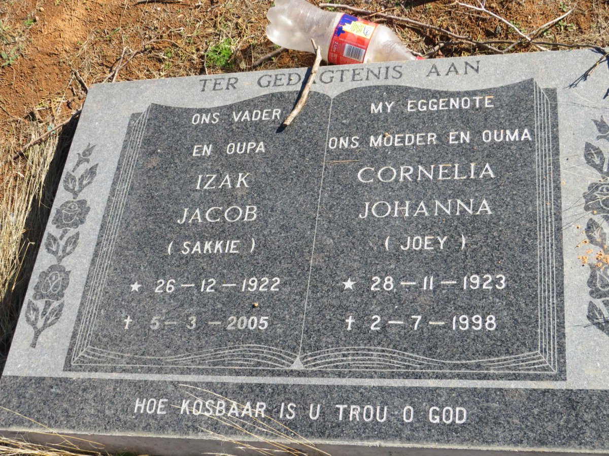ROSSOUW Izak Jacob 1922-2005 &amp; Cornelia Johanna 1923-1998