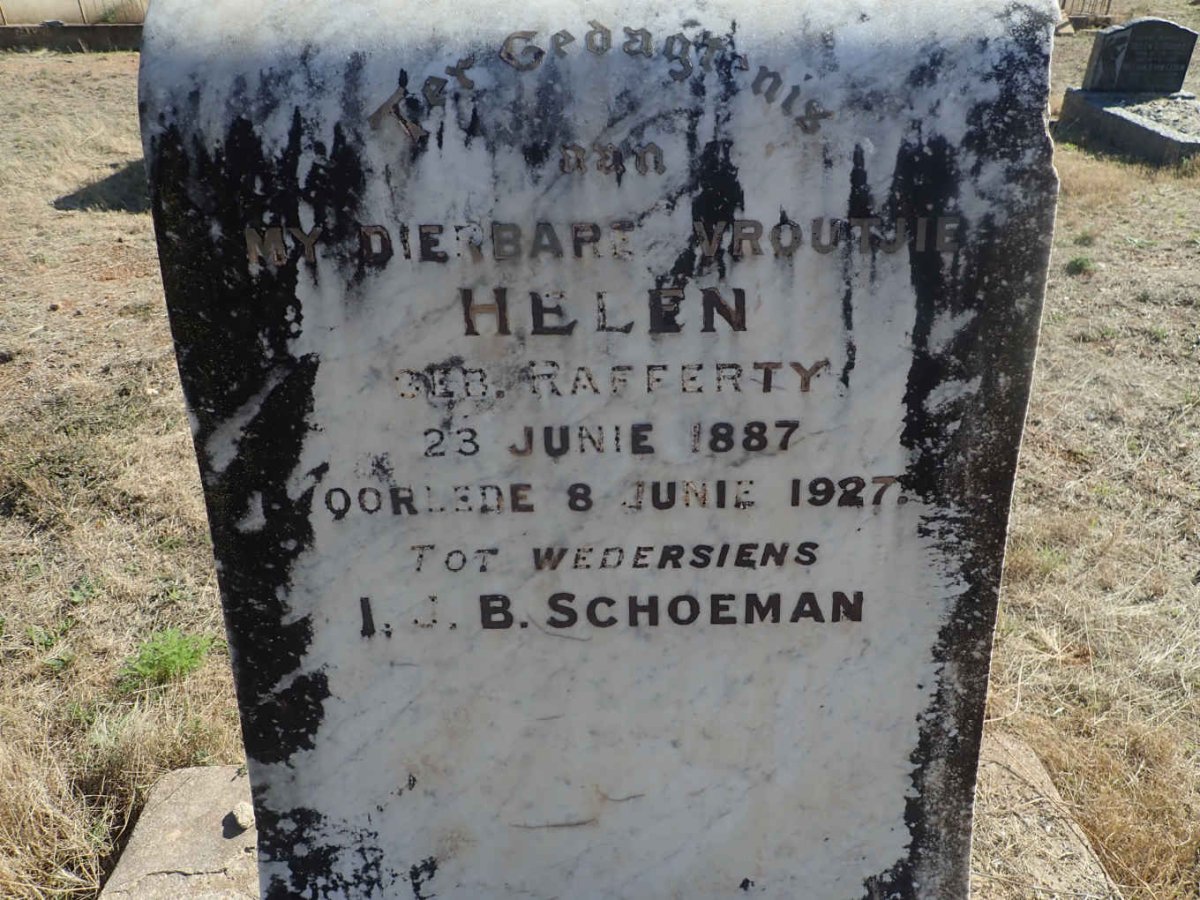 SCHOEMAN Helen nee RAFFERTY 1887-1927