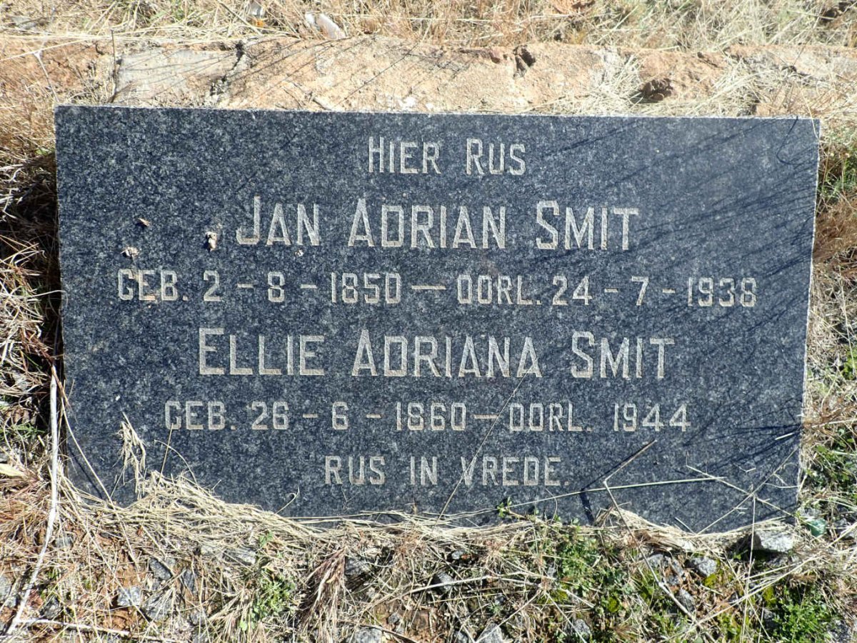 SMIT Jan Adriaan 1850-1938 &amp; Ellie Adriana 1860-1944