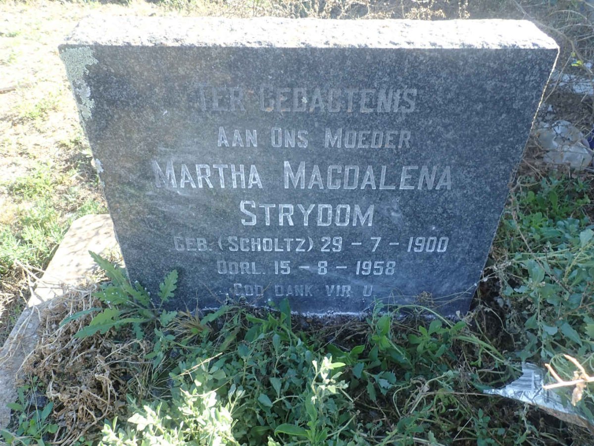 STRYDOM Martha Magdalena nee SCHOLTZ 1900-1958